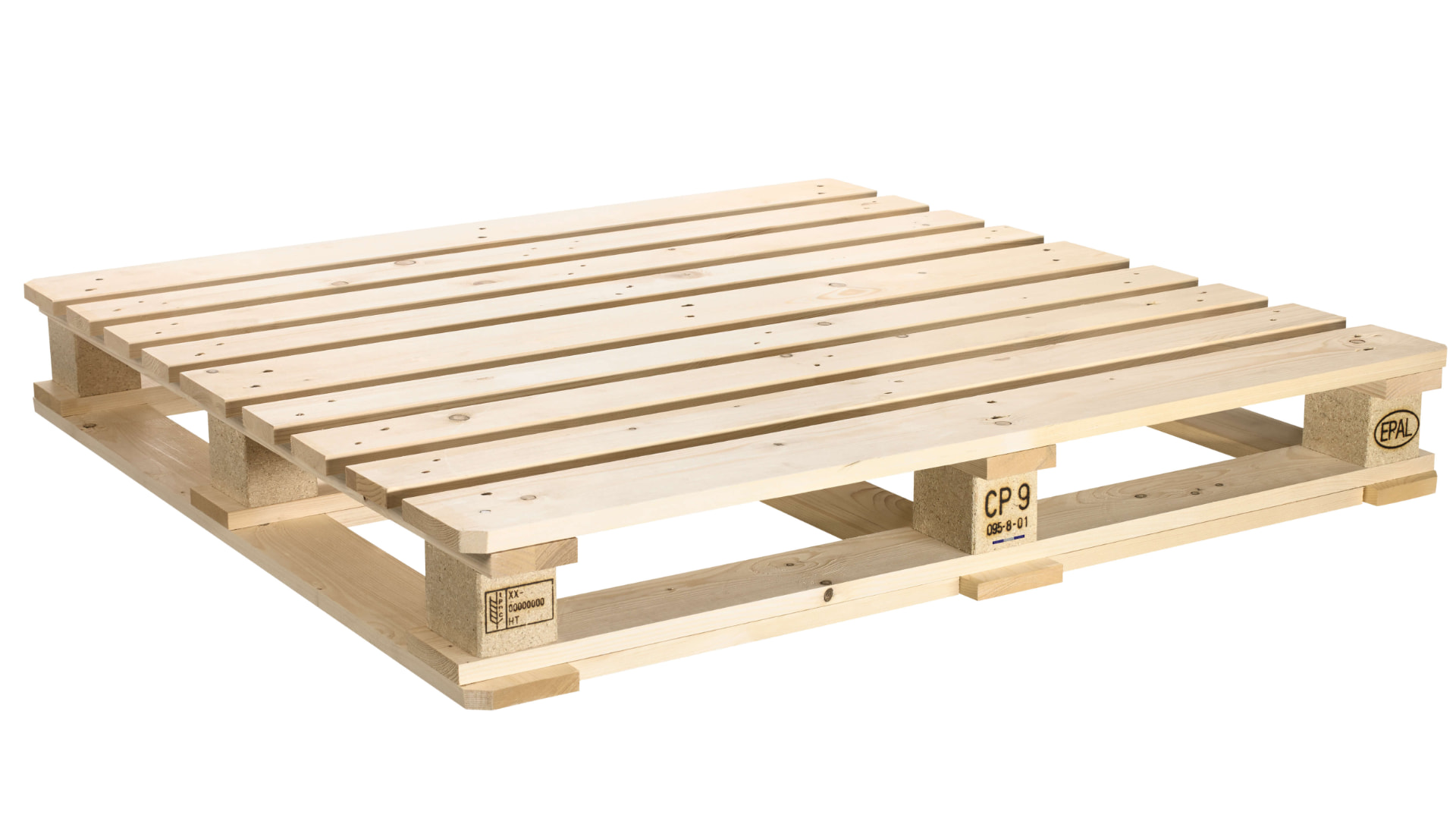 CP9 chemical pallet 1140 x 1140 mm, three-quarter view