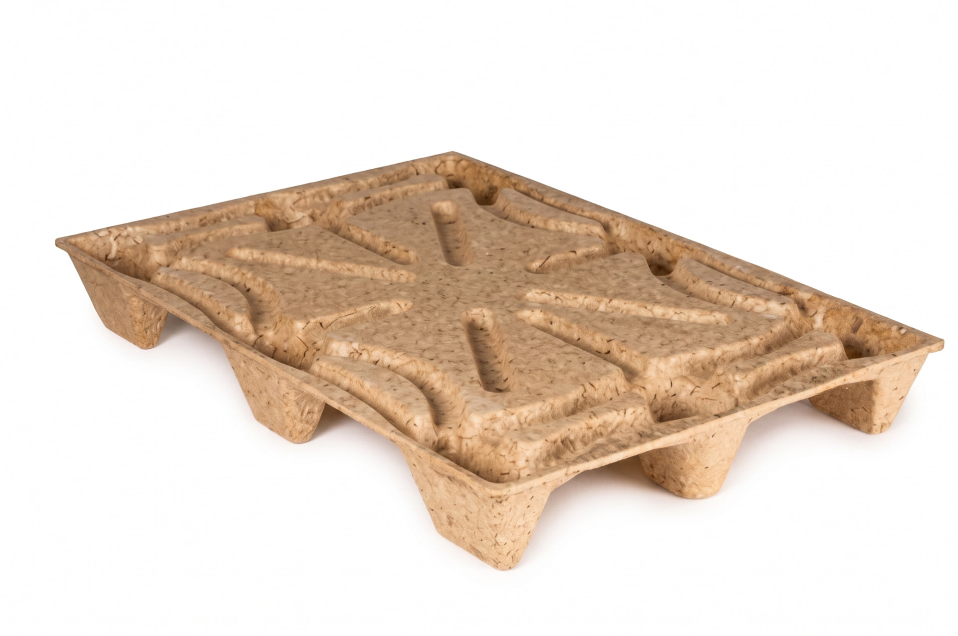 Moulded presswood nestable pallet 1140 x 760 mm with nine feet, illustrative reference view