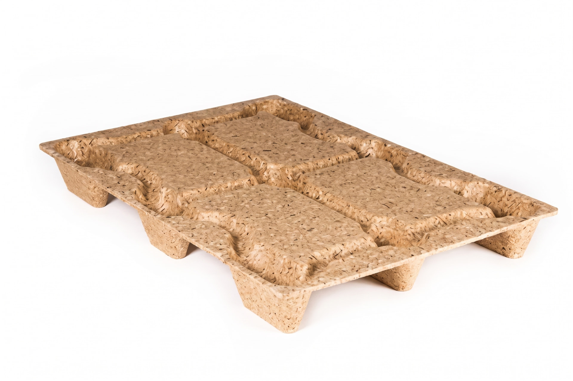 Moulded presswood pallet 1200 x 800 mm, 125 mm high, rectangular panel deck, illustrative reference view