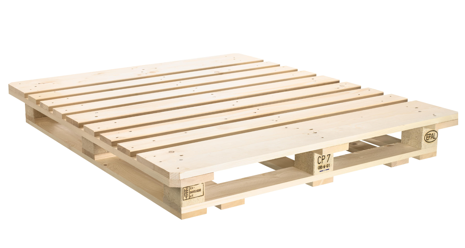 CP7 chemical pallet 1300 x 1100 mm, three-quarter view