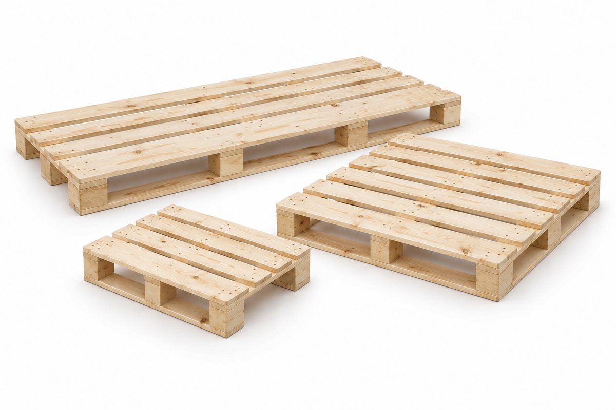 Group of bespoke wooden pallets in different sizes