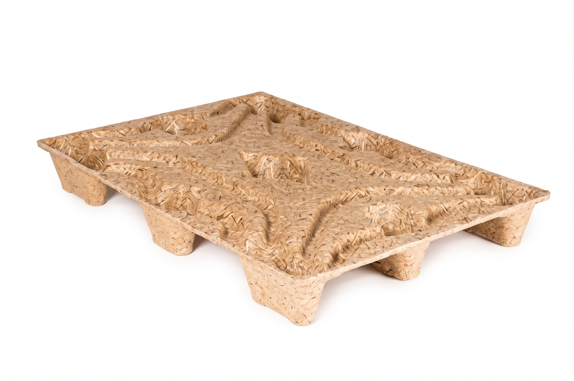 Moulded presswood nestable pallet 1200 x 800 mm with nine feet