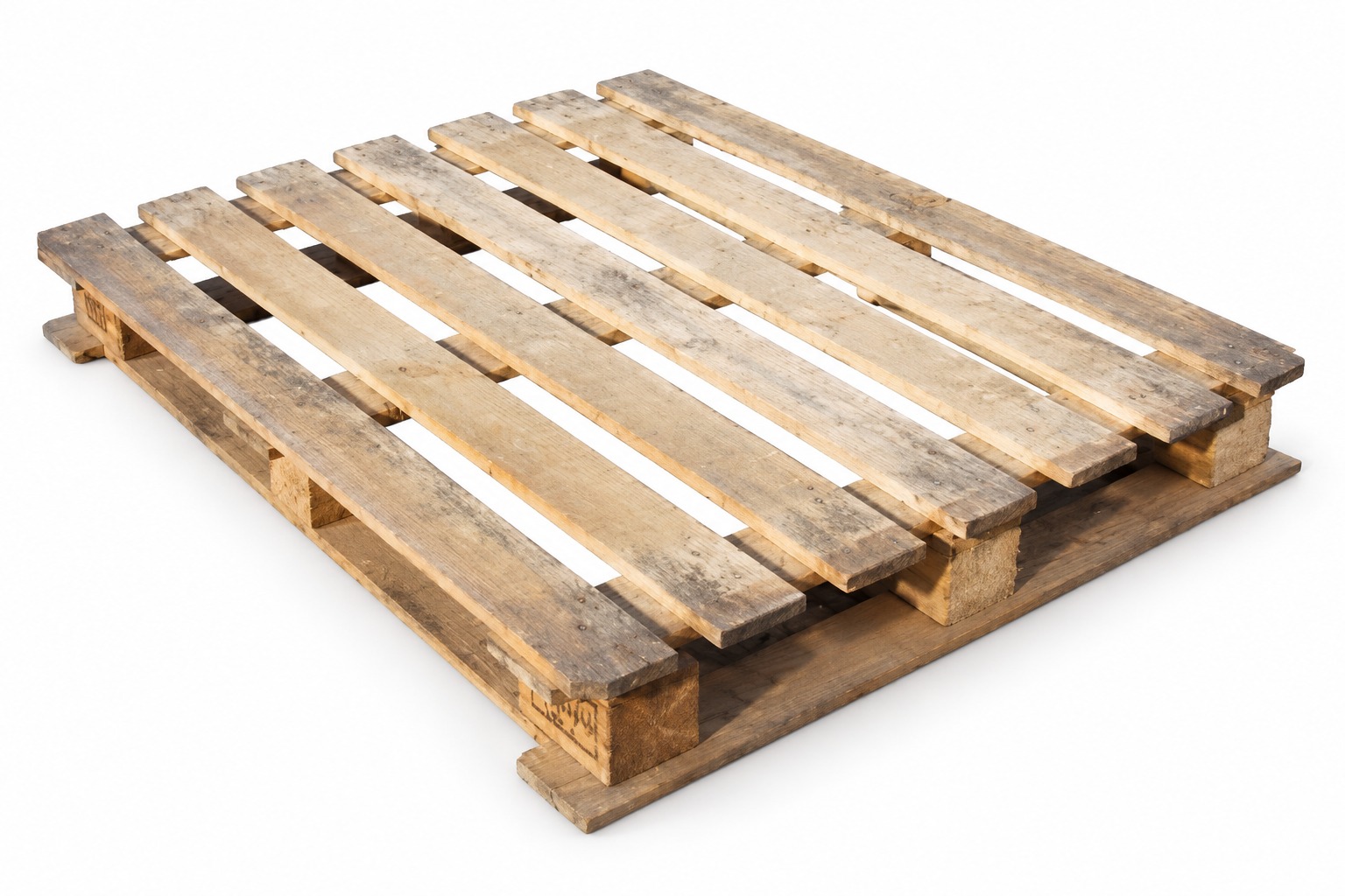 Grade 2 UK Standard Wooden Pallet 1200 x 1000mm - front corner view