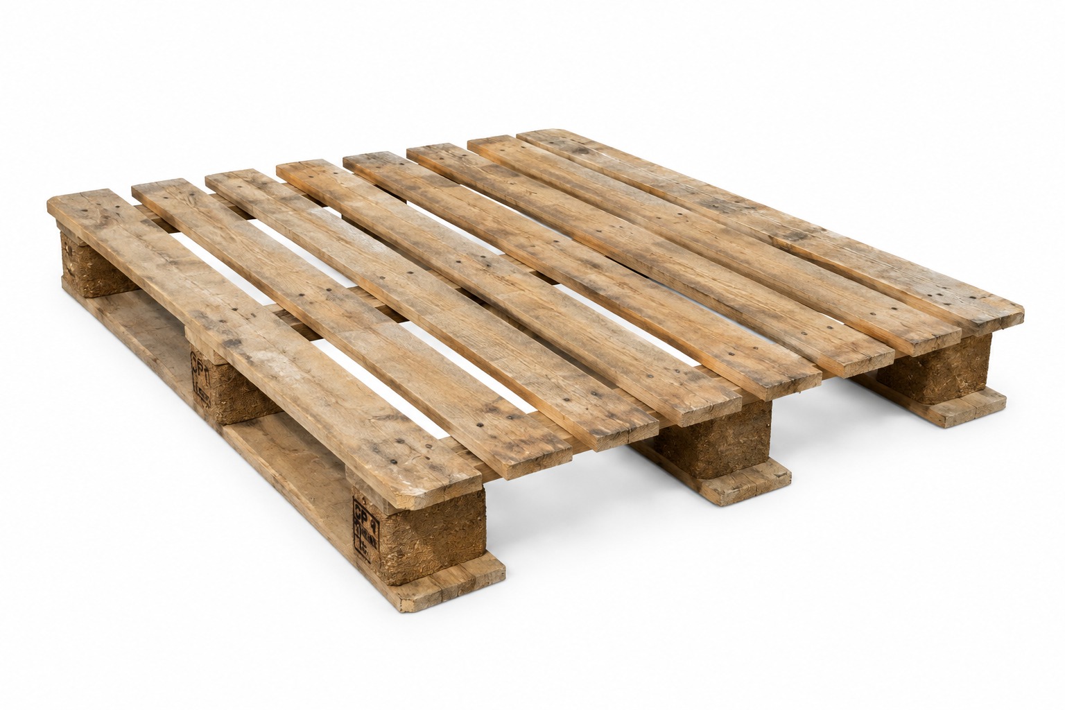 CP1 UK STANDARD wooden pallet 1200 x 1000 mm - front corner view