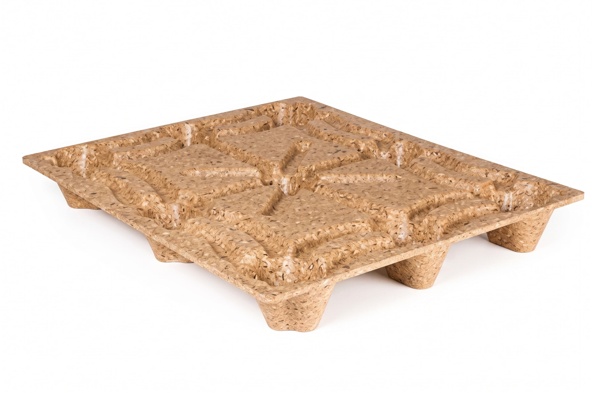 Moulded presswood nestable pallet 1200 x 1000 mm with nine feet