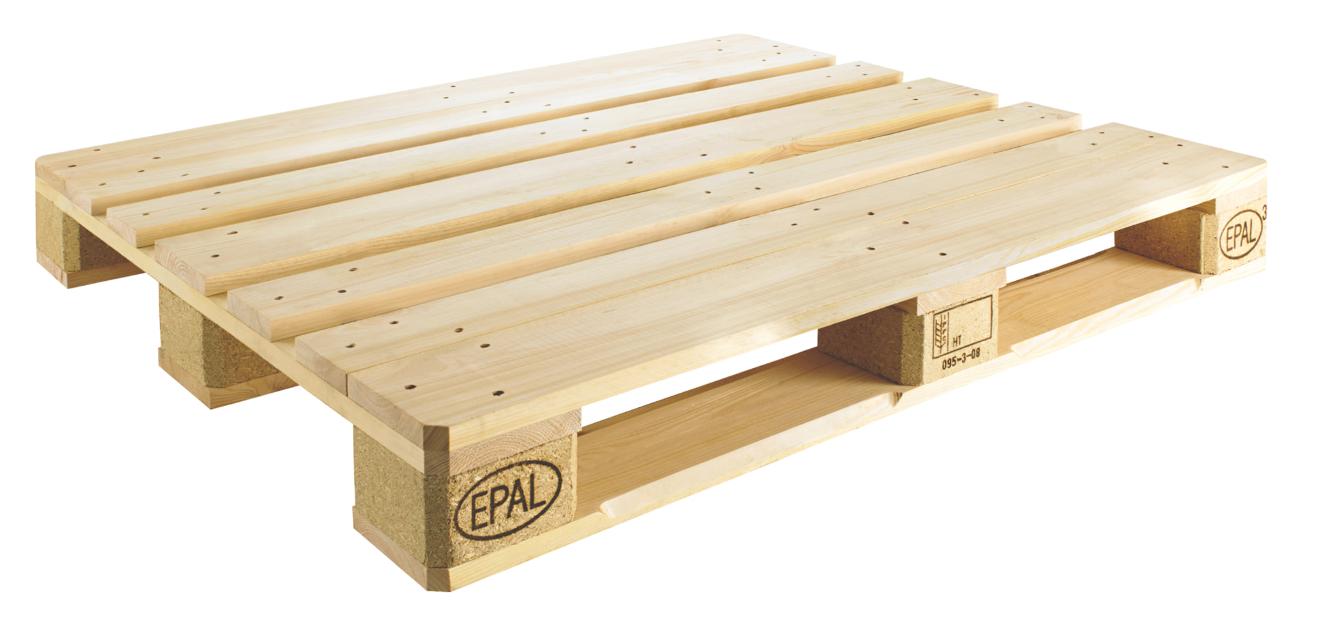 EPAL 3 industrial pallet 1000 x 1200 mm, three-quarter view