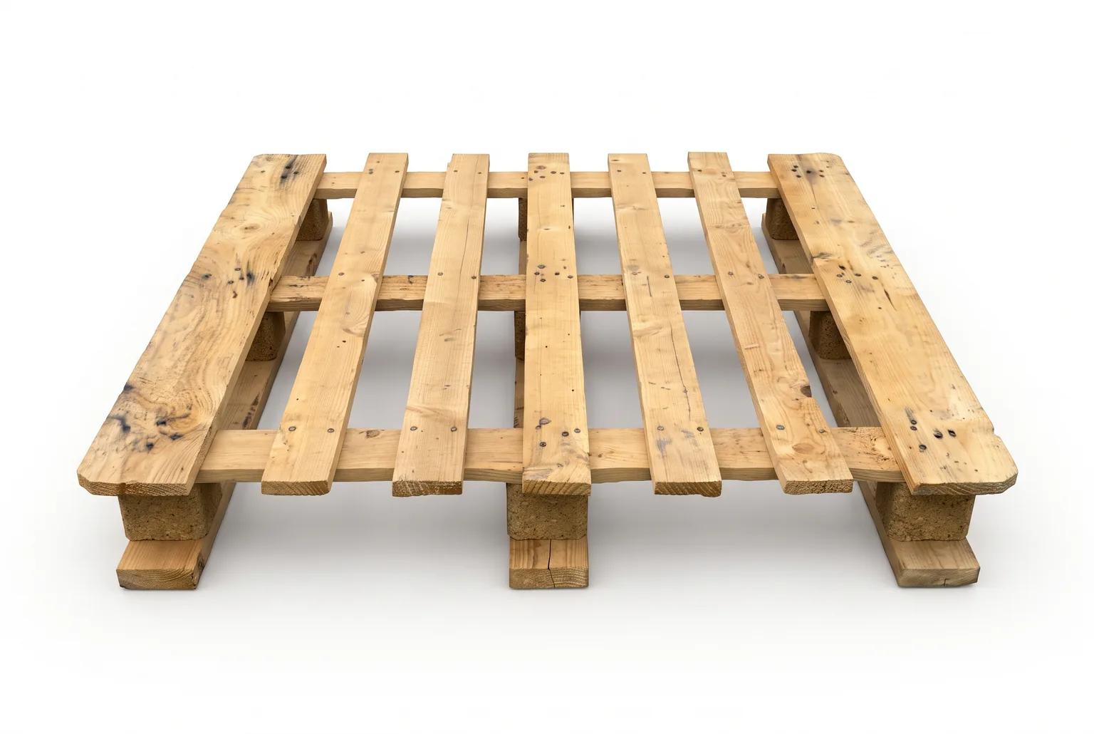 Used square wooden pallet, 1150 × 1150 mm
