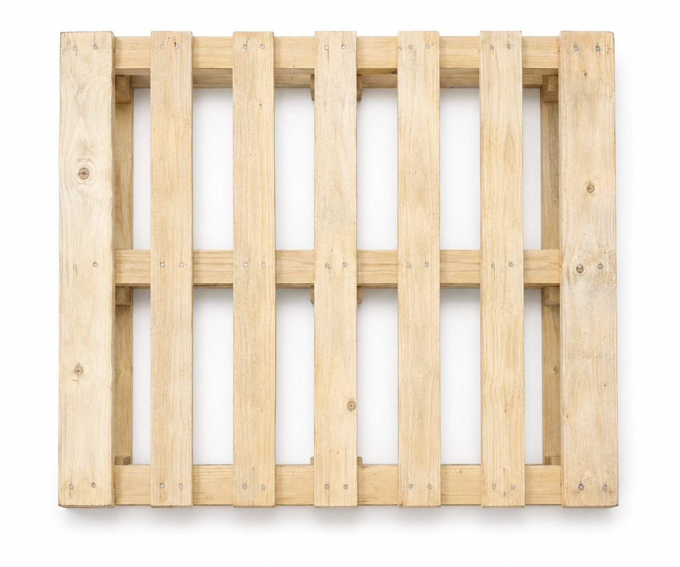 1200 × 1000 mm Grade 1 UK Standard wooden pallet, top view