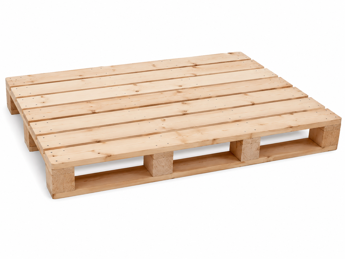 Printer wooden pallet 1600 x 1200 mm, three-quarter view