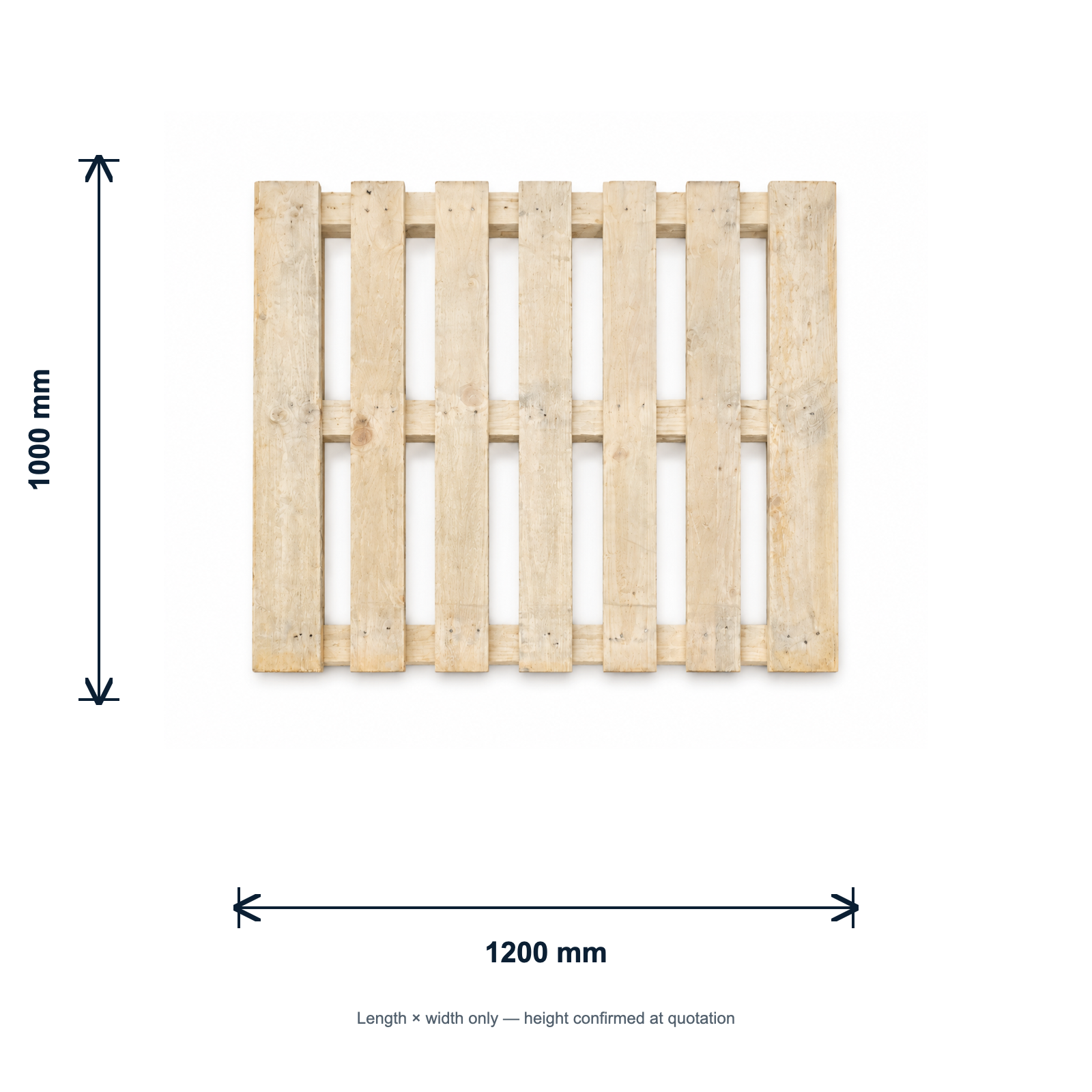 1200 × 1000 mm Grade 3 UK Standard wooden pallet dimensions