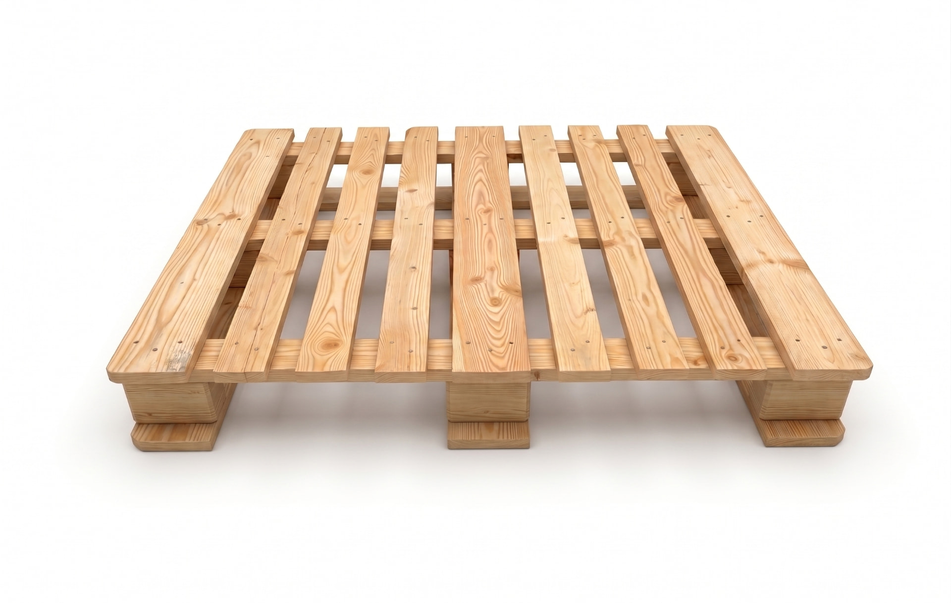CP3-style wooden pallet 1140 x 1140 mm, nine-board deck and three bottom boards, illustrative reference view
