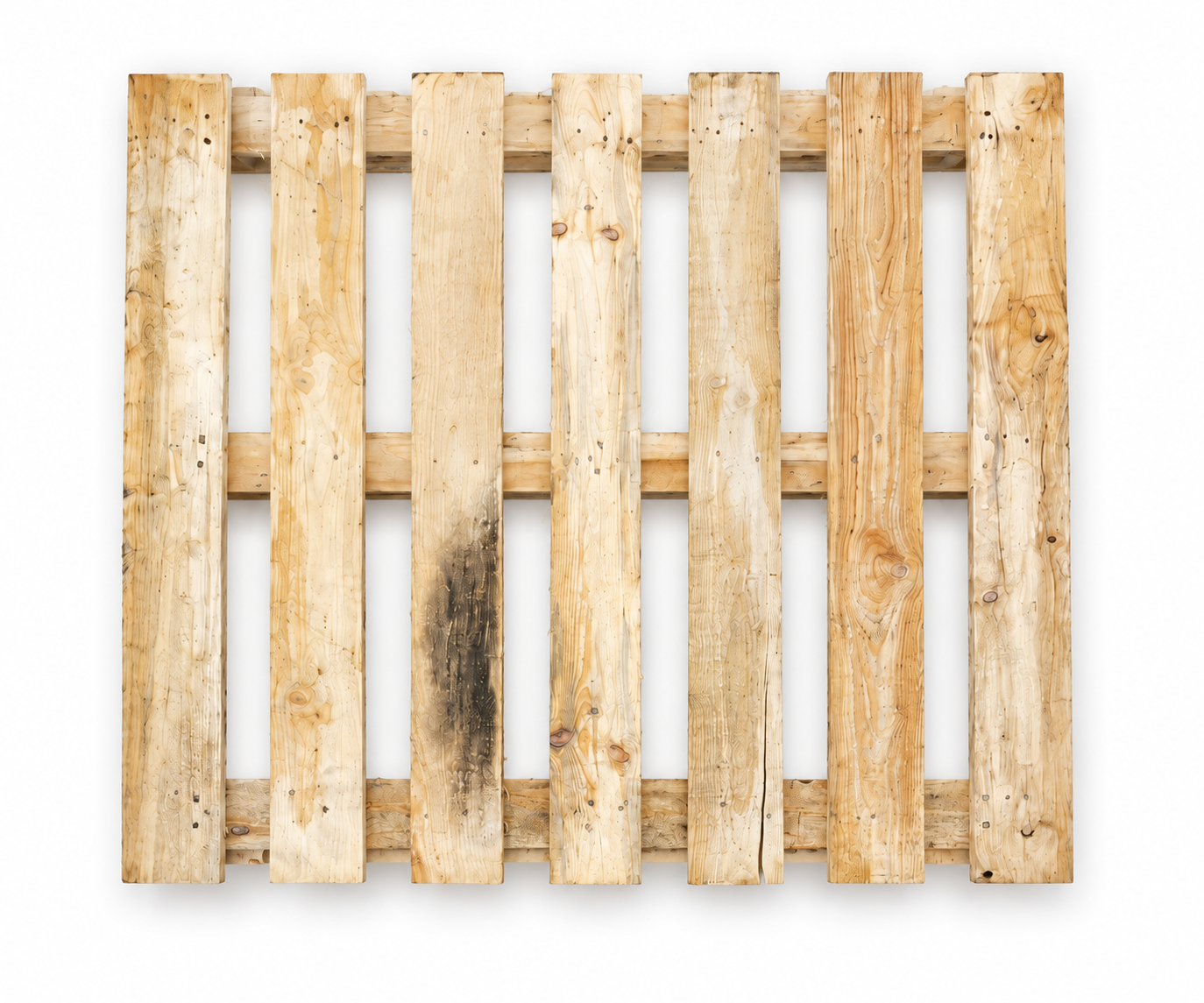 1200 × 1000 mm VMF UK Standard wooden pallet, top view