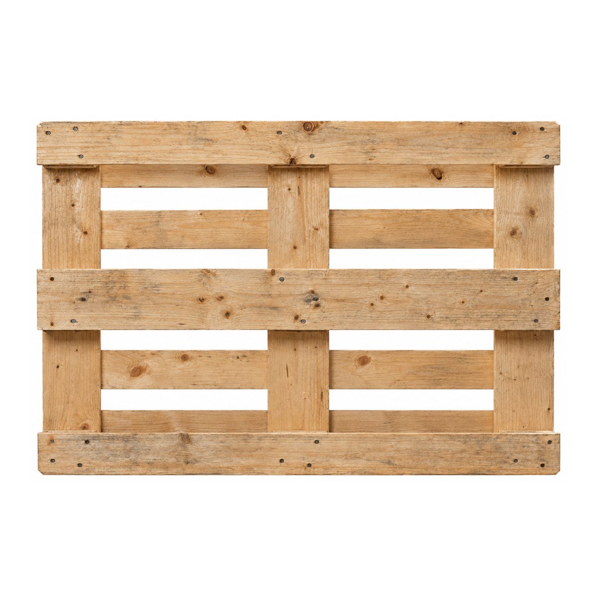 Used B-grade EPAL pallet, 1200 × 800 mm, underneath view