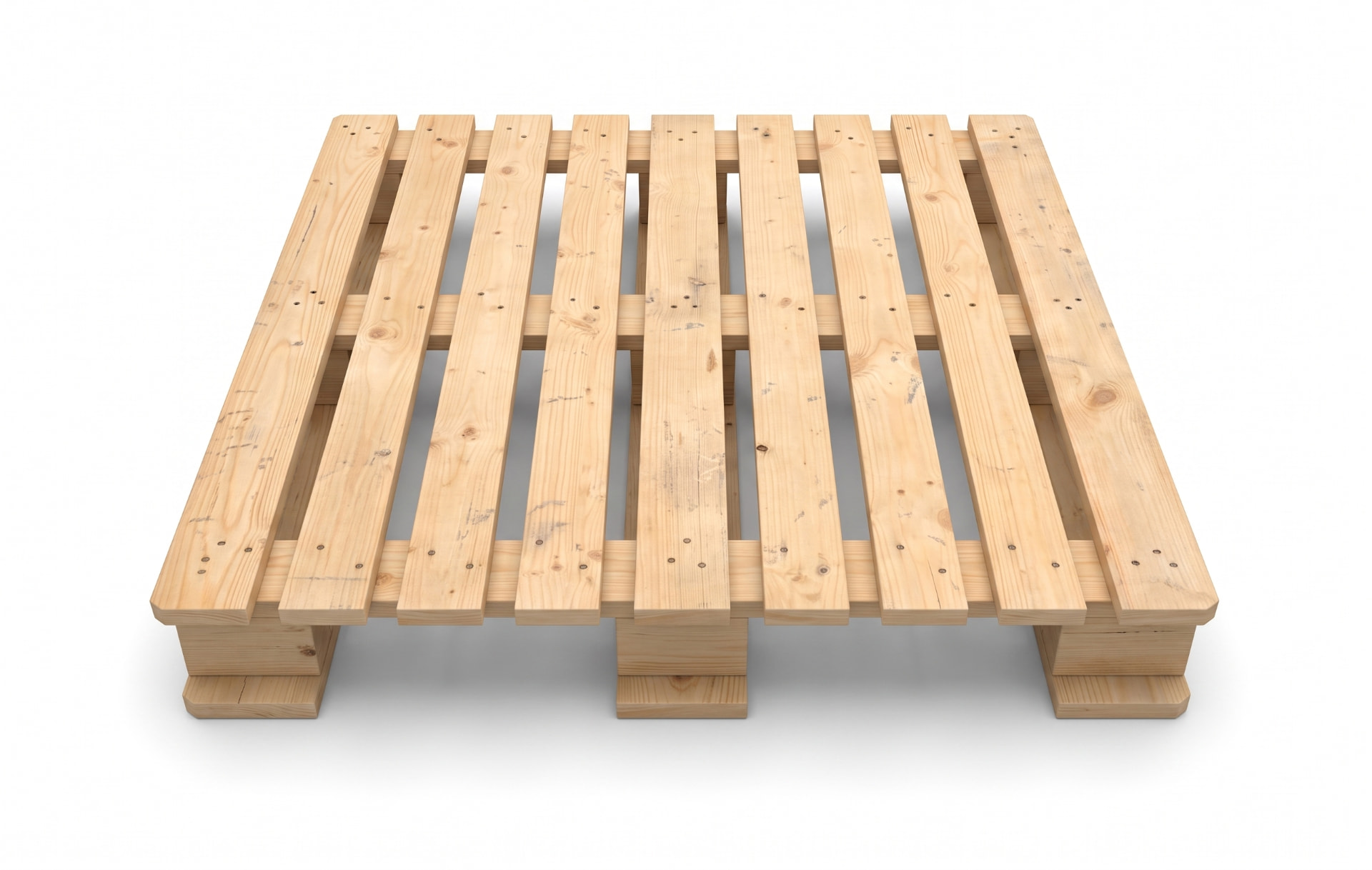 CP1-style wooden pallet 1200 x 1000 mm, nine-board deck, illustrative reference view