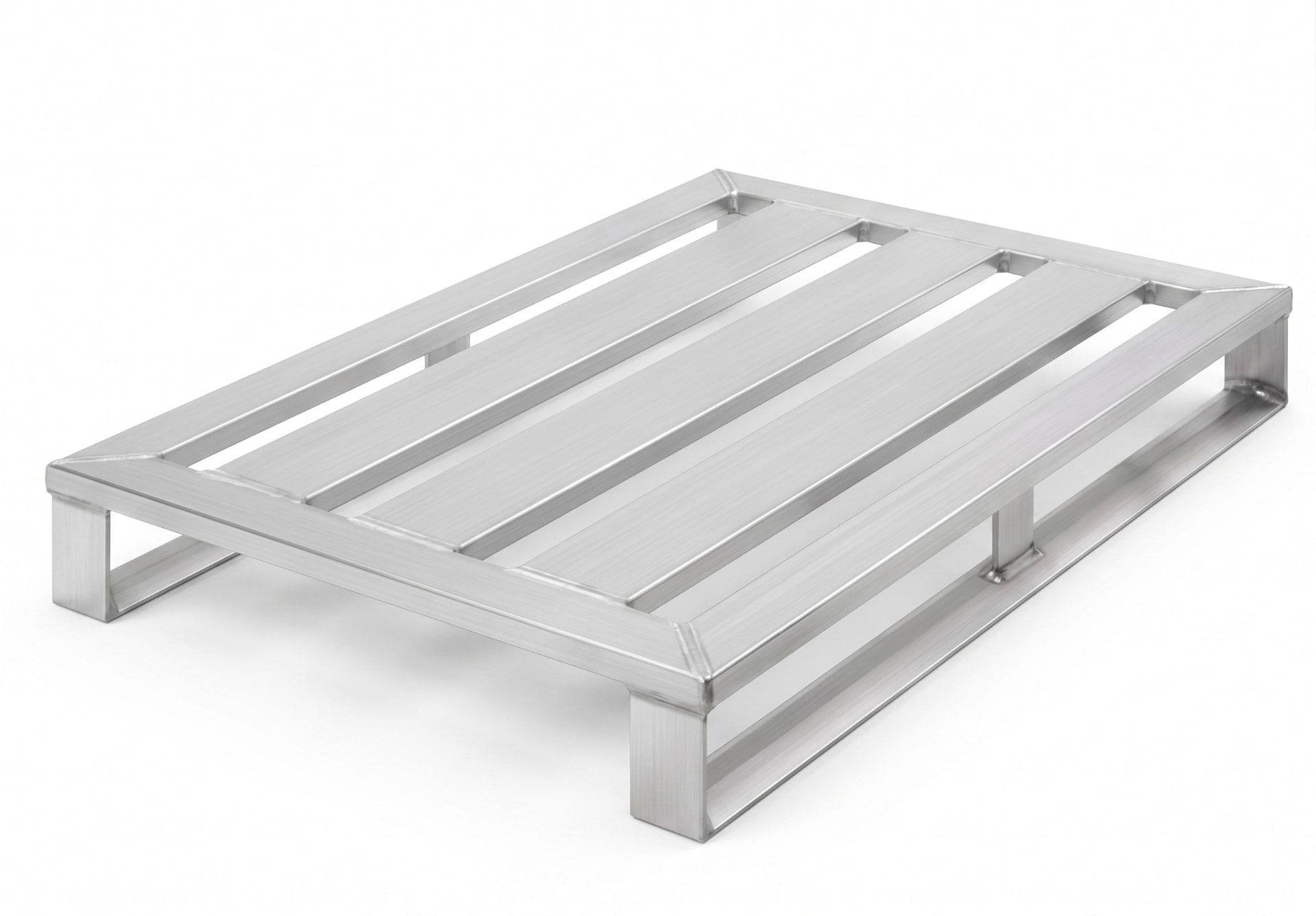 IP-Group aluminium pallet 71036, 1200 x 800 mm, open slatted deck on channel runners, illustrative reference view