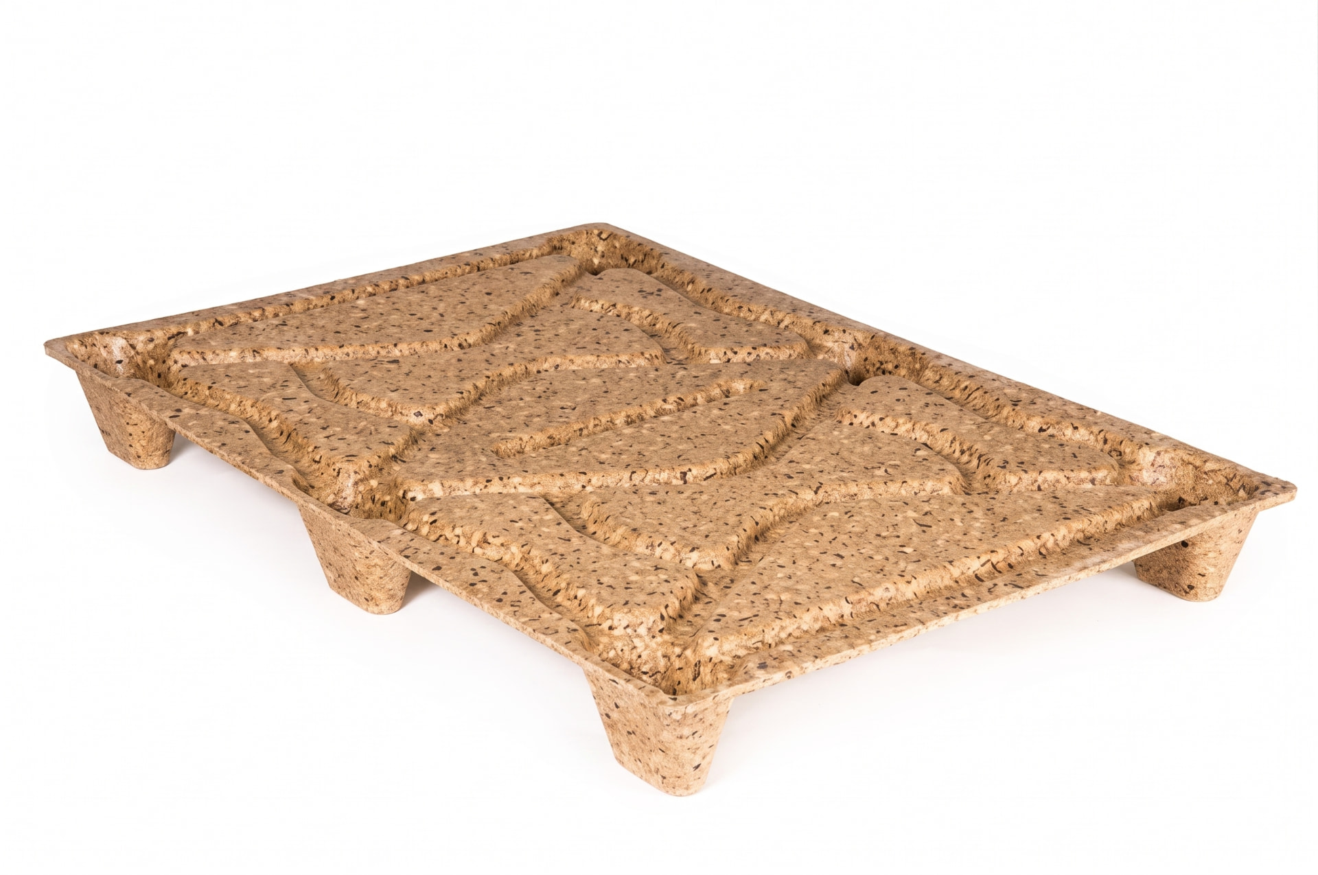 Moulded presswood pallet 1200 x 800 mm, 120 mm high, diagonal rib deck