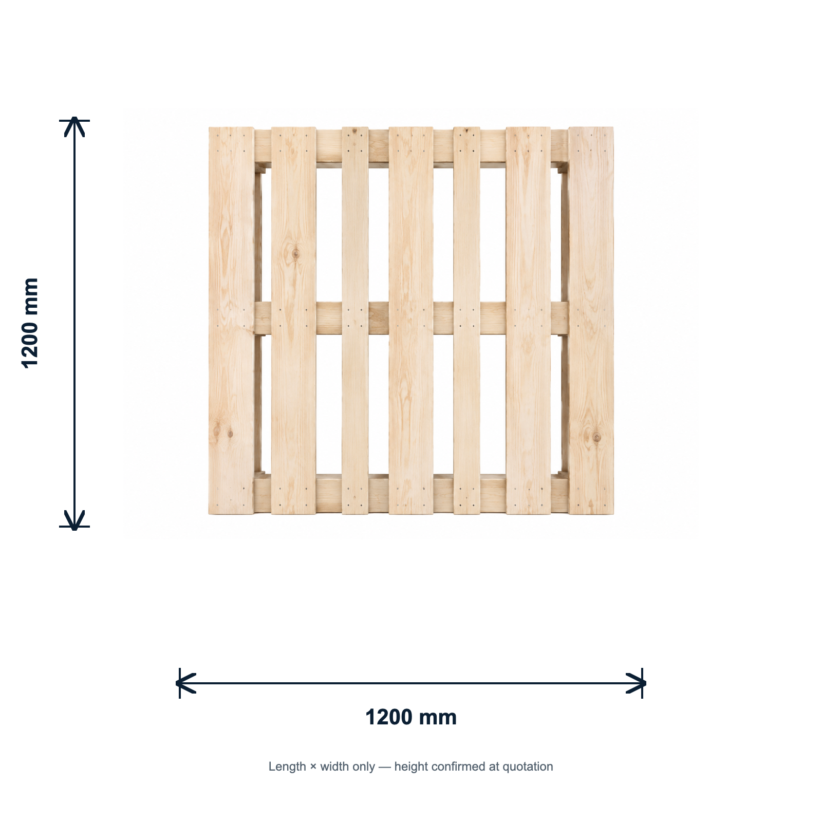 1200 × 1200 mm heavy-duty square wooden pallet dimensions