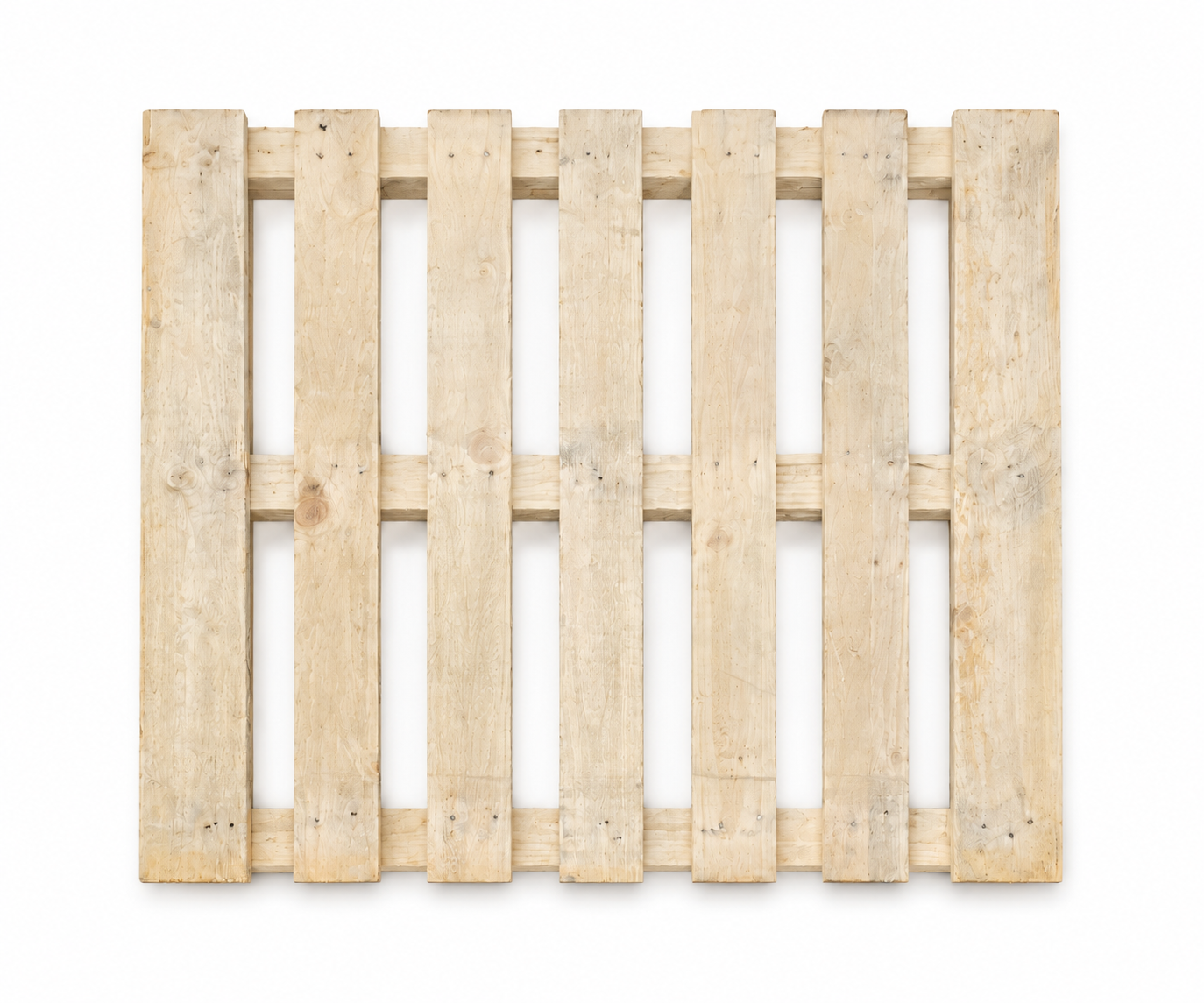 1200 × 1000 mm Grade 3 UK Standard wooden pallet, top view